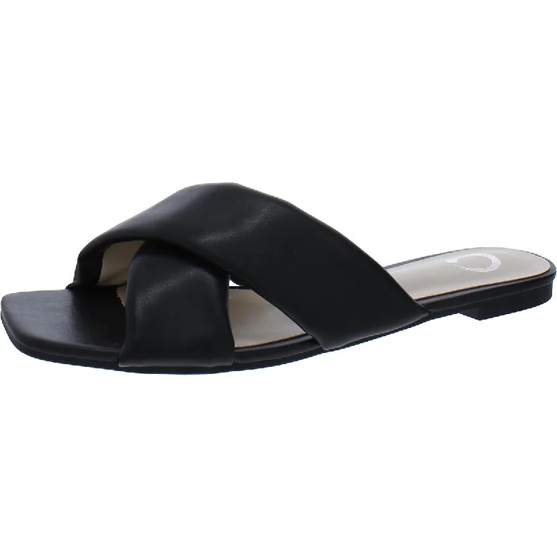Flash Sale Online Journee Collection Womens Faux Leather Criss-Cross Front Slide Sandals