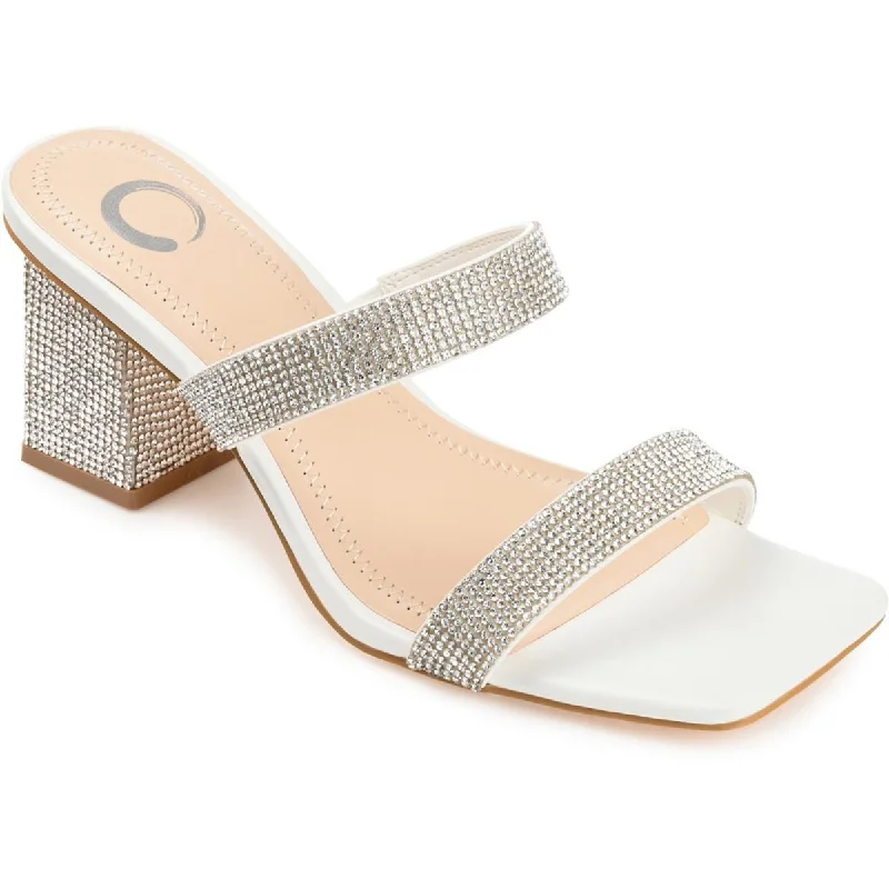 Athleisure Style Sale Journee Collection Womens Faux Leather Open Toe Block Heel