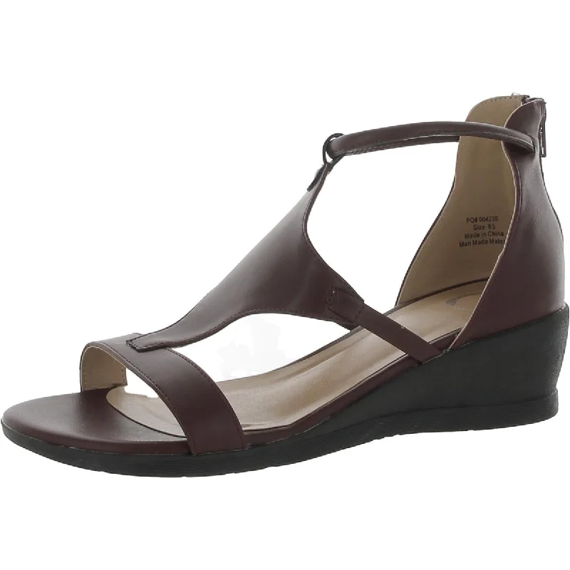 Evening Elegance Journee Collection Womens Faux Leather Strappy Wedge Sandals