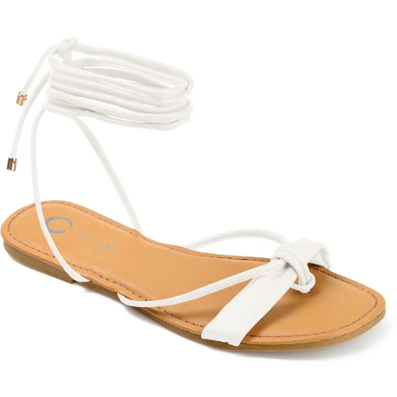 Fashionable Casual Footwear Offers Journee Collection Womens Jiyrie Faux Leather Ankle Lace-Up