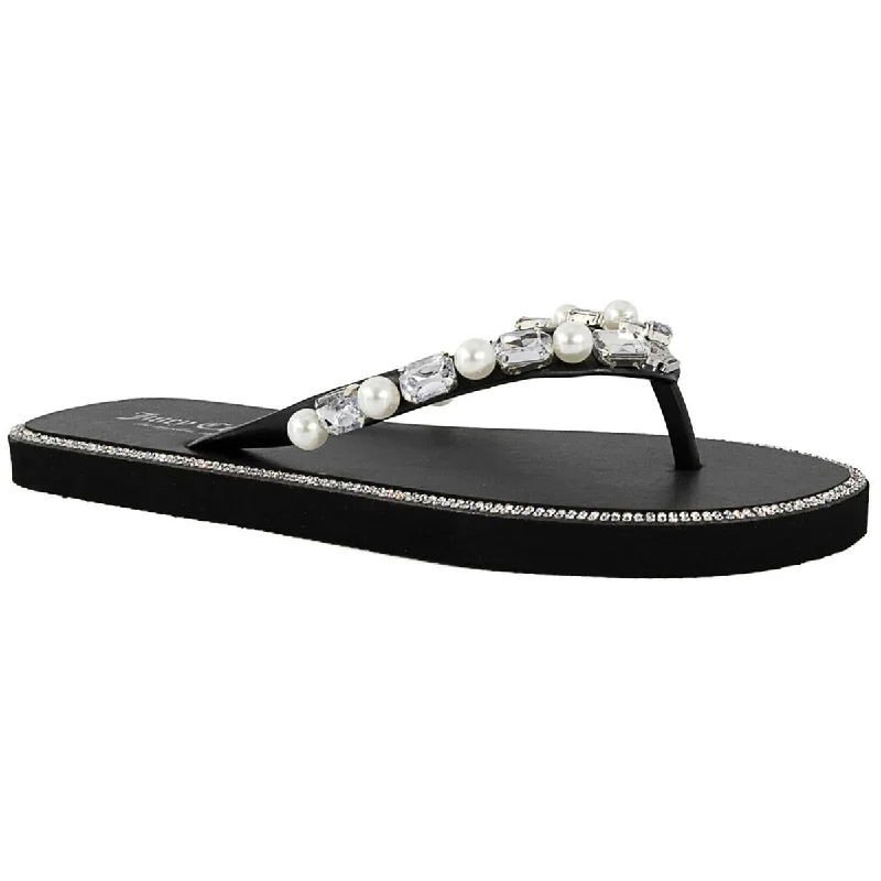 Snag Fabulous Fashion Bargains Juicy Couture Womens SADE Faux Leather Casual Thong Sandals