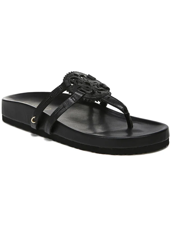 Affordable Shoe Fashion Jules Womens Faux Leather Laser Cut Thong Sandals