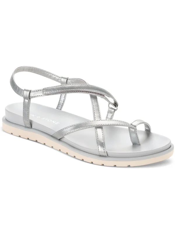Classic Casual Shoes Sale Juune Womens Faux Leather Toe-Post Slingback Sandals
