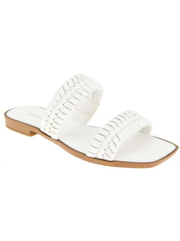 Statement Footwear Discount Lara Womens Faux Leather Braided Slide Sandals