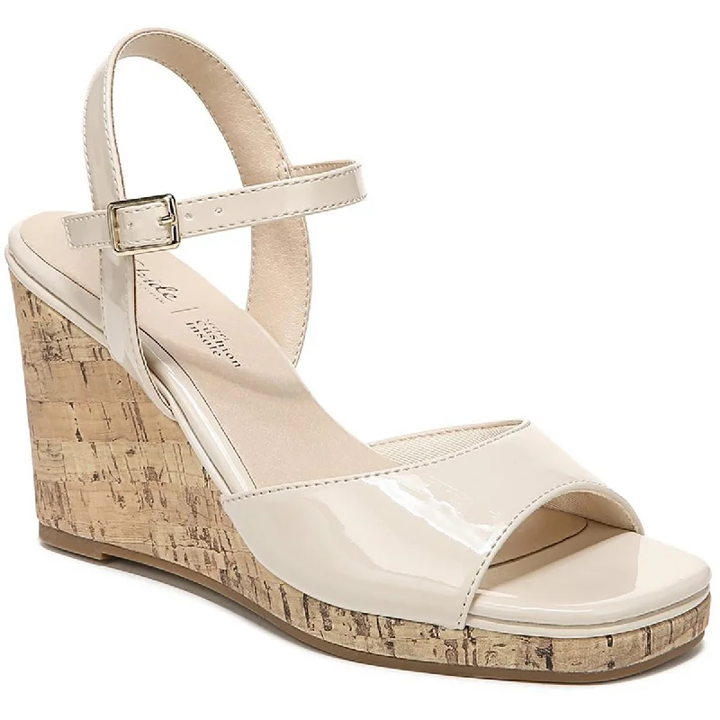 Trendy Threads LifeStride Womens Island Time Solid Ankle Strap Wedge Sandals