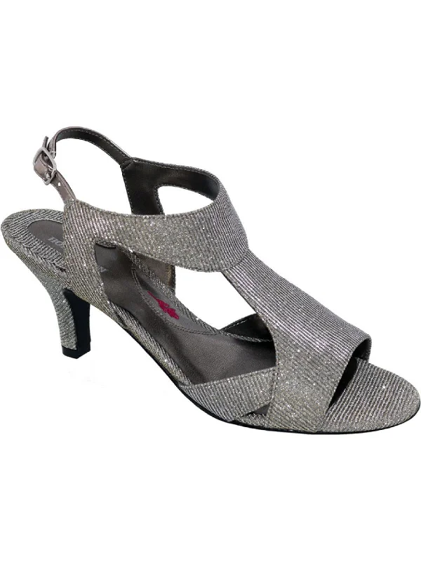Soft Sole Shoes Discount Lucky Womens Glitter T-Strap Heel Sandals