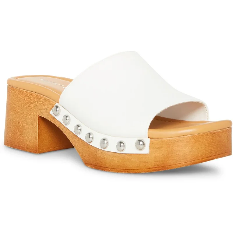 Low Price Special Madden Girl Womens Hilly Faux Leather Studded Slide Sandals