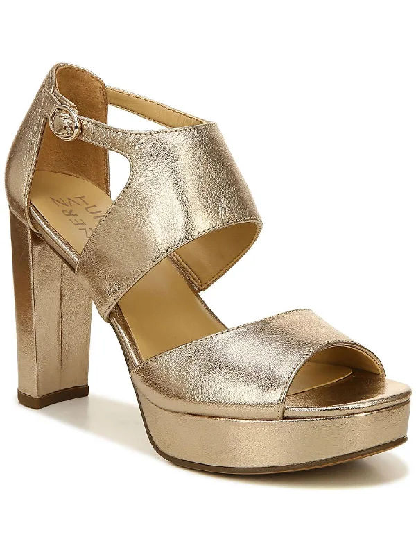 Must Haves Mae Womens Leather Ankle Strap Platform Sandals