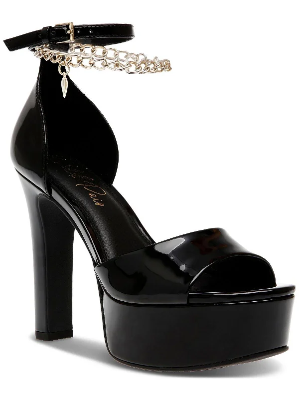 Clearance Event Maxenep Womens Patent Ankle Strap Heels
