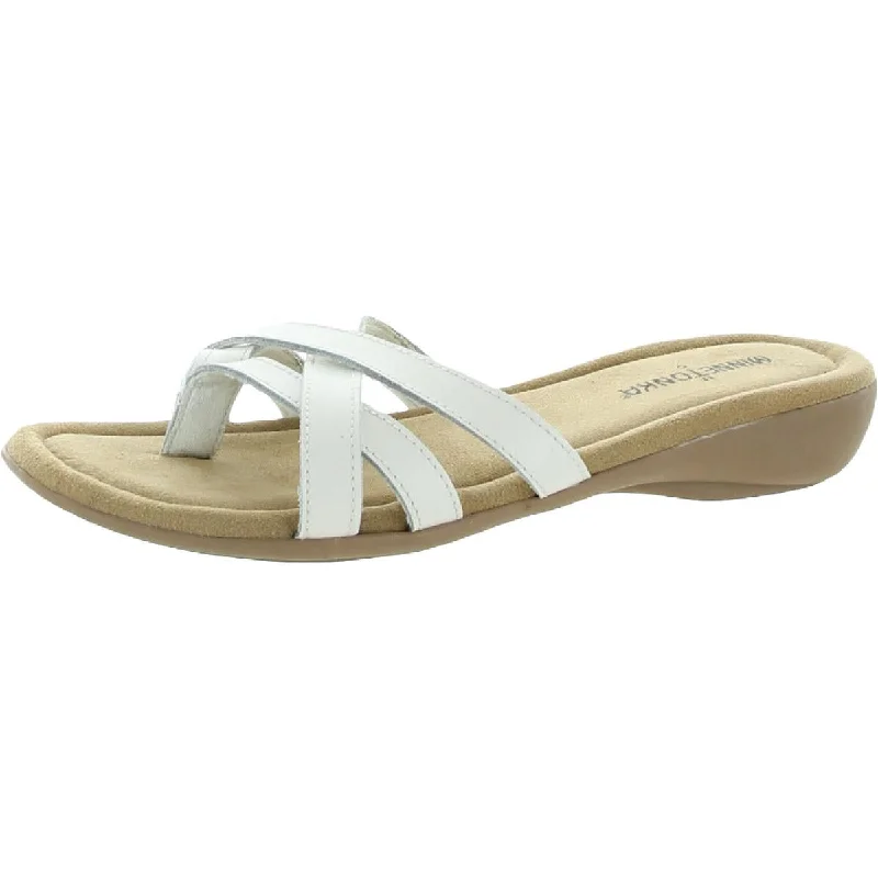 Hot Deals Minnetonka Womens Sunny Leather Flip Flop Thong Sandals