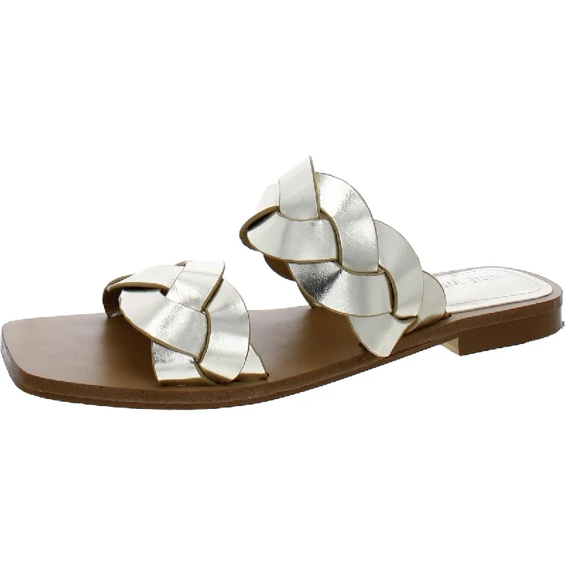 Early Bird Offer Nine West Womens Slip On Open Toe Slide Sandals