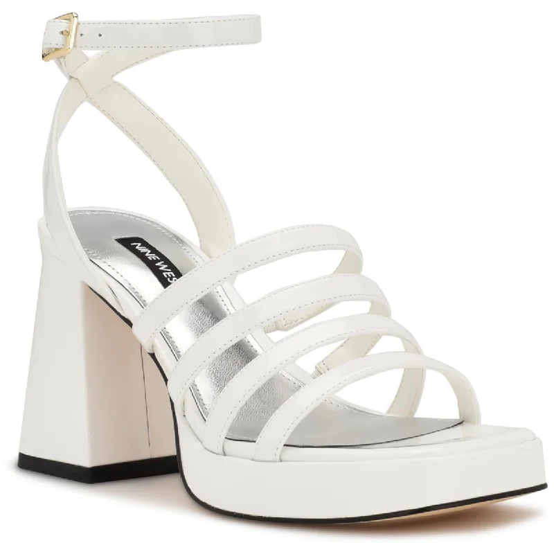 Comfortable Formal Shoes Nine West Womens Teriss3 Patent Strappy Block Heel