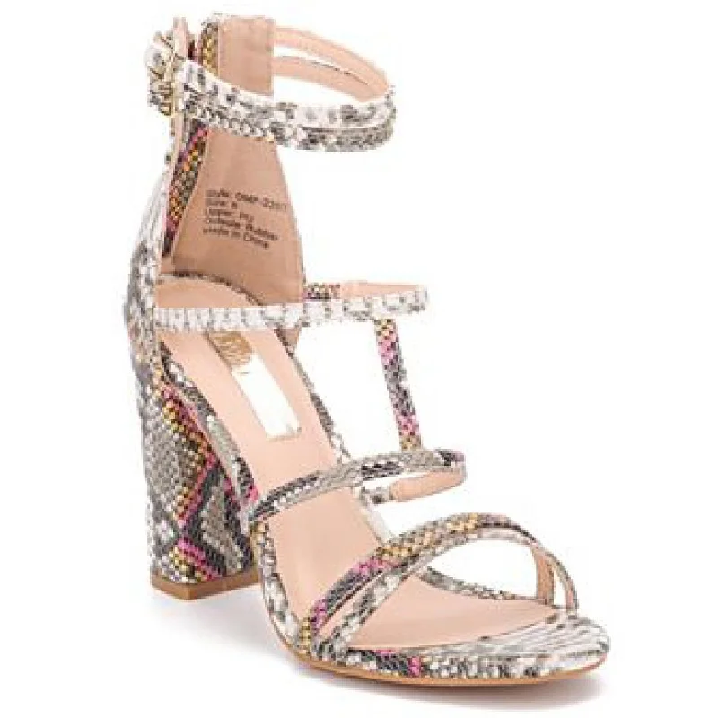 Contemporary Casual Footwear Olivia Miller Womens Sensual Faux Leather Zipper Gladiator Sandals