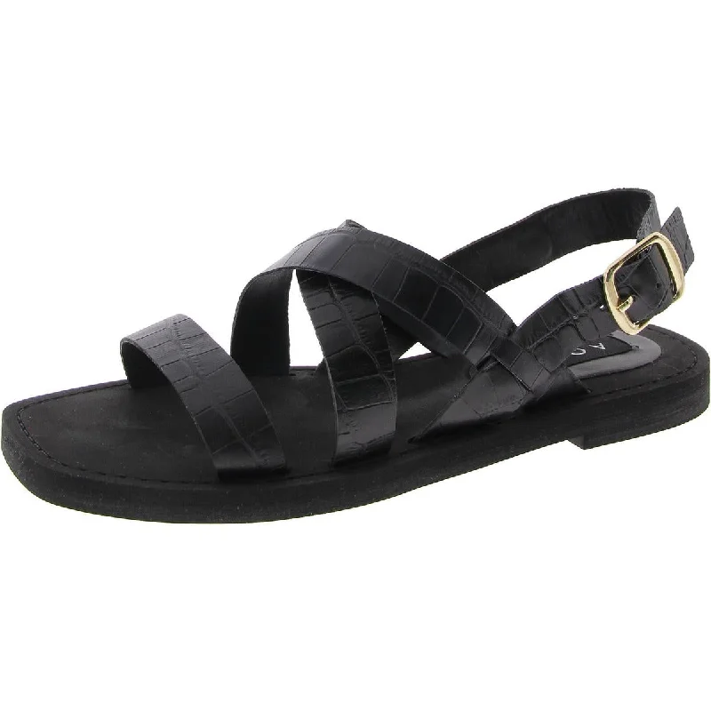 Holiday Glam Rai Womens Leather Open Toe Slingback Sandals