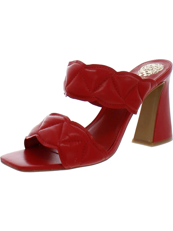 High-End Casual Shoes Renneya Womens Leather Square Toe Mule Sandals