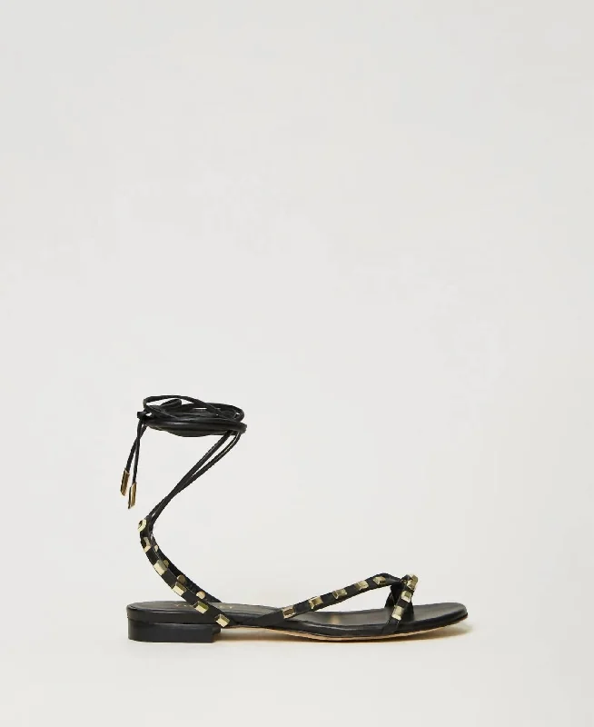 Vintage-Inspired Footwear Sale Sandalo Thongs Sandal In Nero