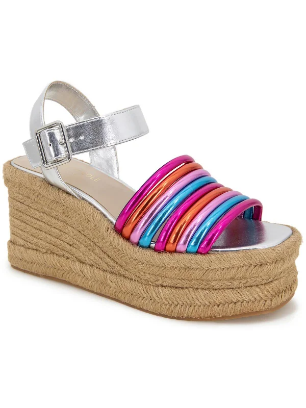Exclusive Designer Shoes Sale Shelby Womens Metallic Ankle Strap Espadrilles