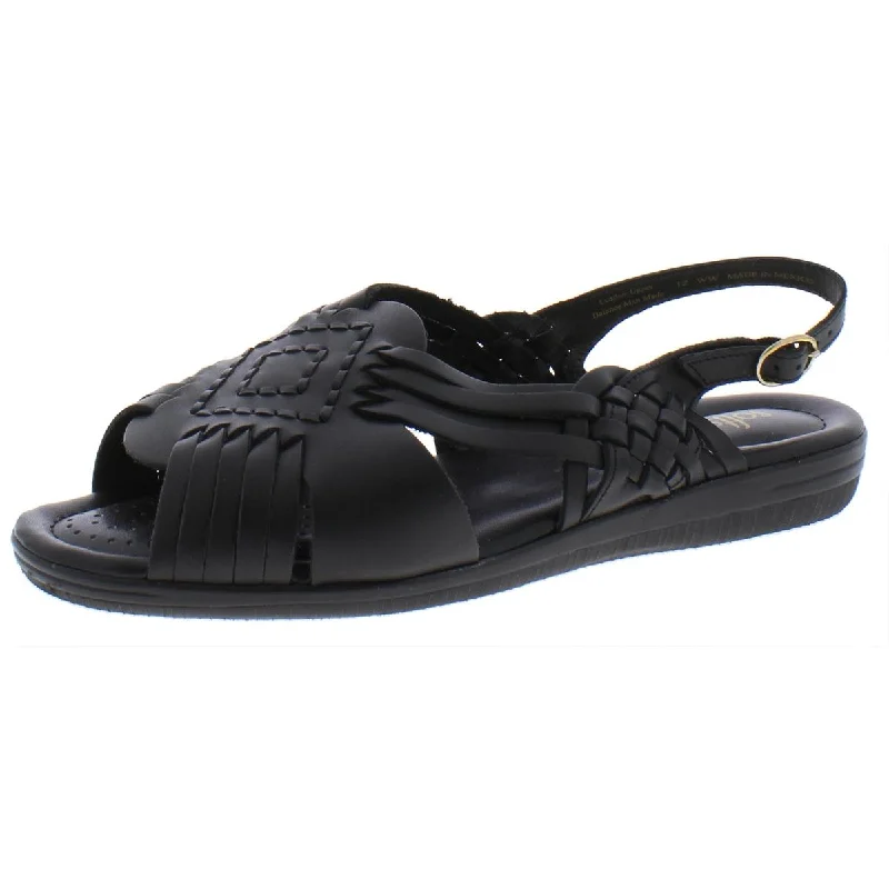 Discount Extravaganza Softspots Womens Tela Leather Peep-Toe Slingback Sandals
