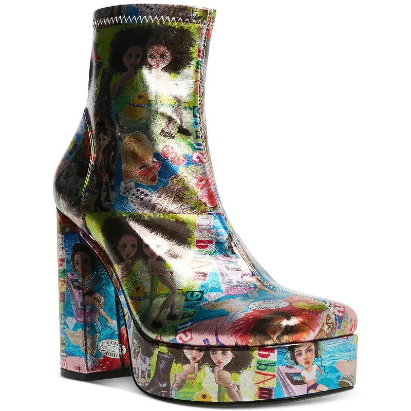 Daring Fashion Promotions Steve Madden Womens Chunky Heel Ankle Bootie Platform Heels