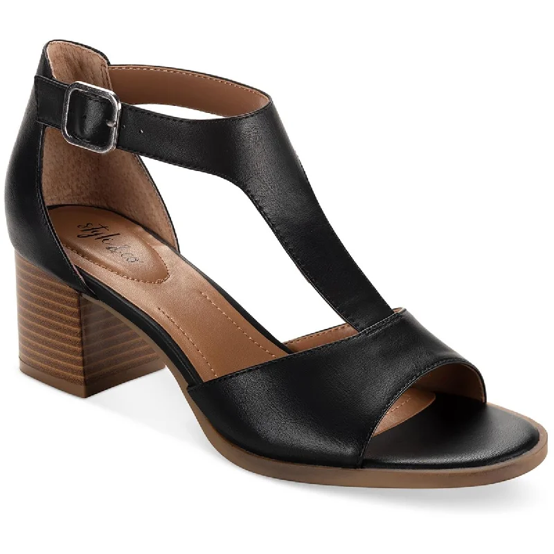 Cozy Winter Boots Promotion Style & Co. Womens Kendaall Faux Leather Open Toe T-Strap Sandals