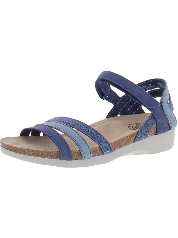 Seasonal Style Discounts Summer Womens Leather Shimmer Footbed Sandals