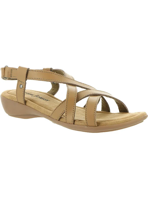Luxury Streetwear Shoes Sunny Slingback Womens Leather Strappy Flat Sandals