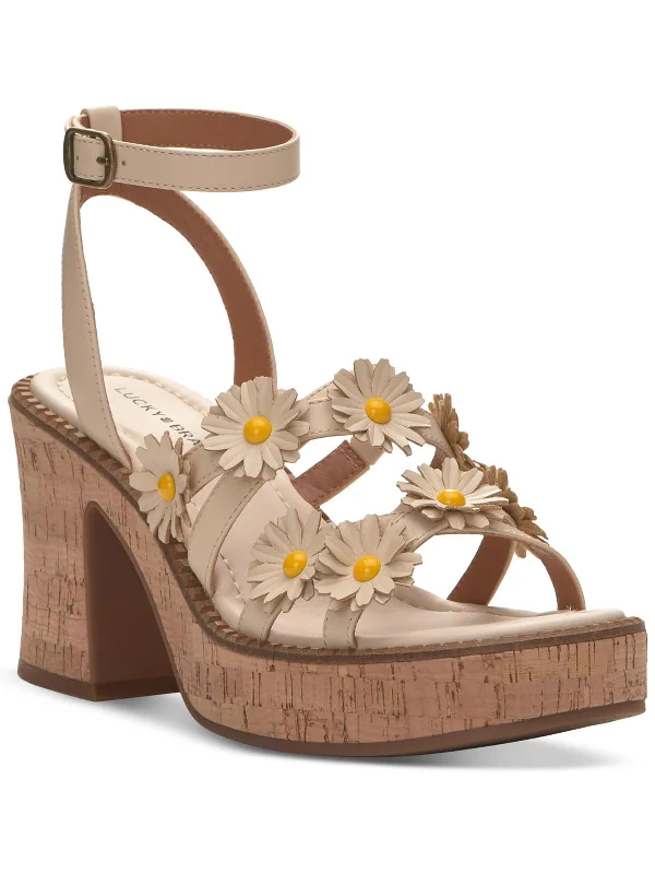 Quick Grab Deals Taiza 2 Womens Leather Floral Slingback Sandals