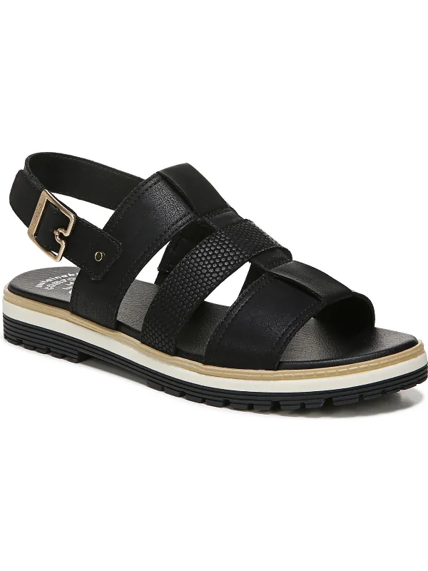 Massive Savings Talk It Out Womens Faux Leather Buckle Slingback Sandals
