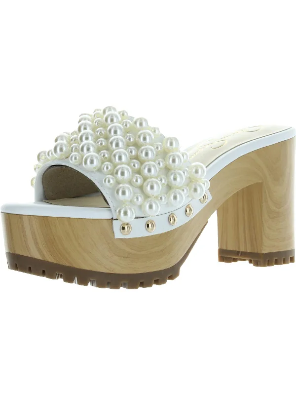 Stylish Statements Telina4 Womens Embellished Summer Mule Sandals