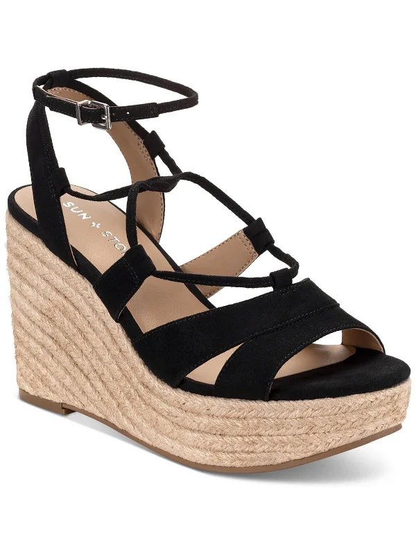 Urban Fashion Footwear Tiinsleyy Womens Faux Suede Ankle Strap Platform Sandals