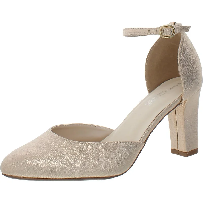 Fast Fashion Favorites Touch Ups Womens Amanda Glitter Ankle Strap Pumps