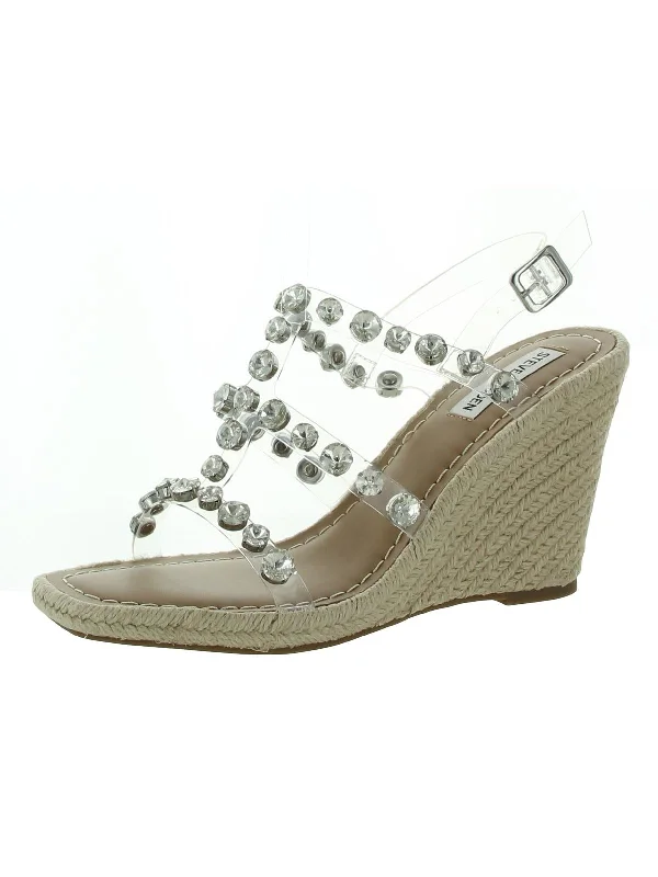 Unleash Your Trend Driven Style Upright Womens Rhinestone Slingback Espadrilles
