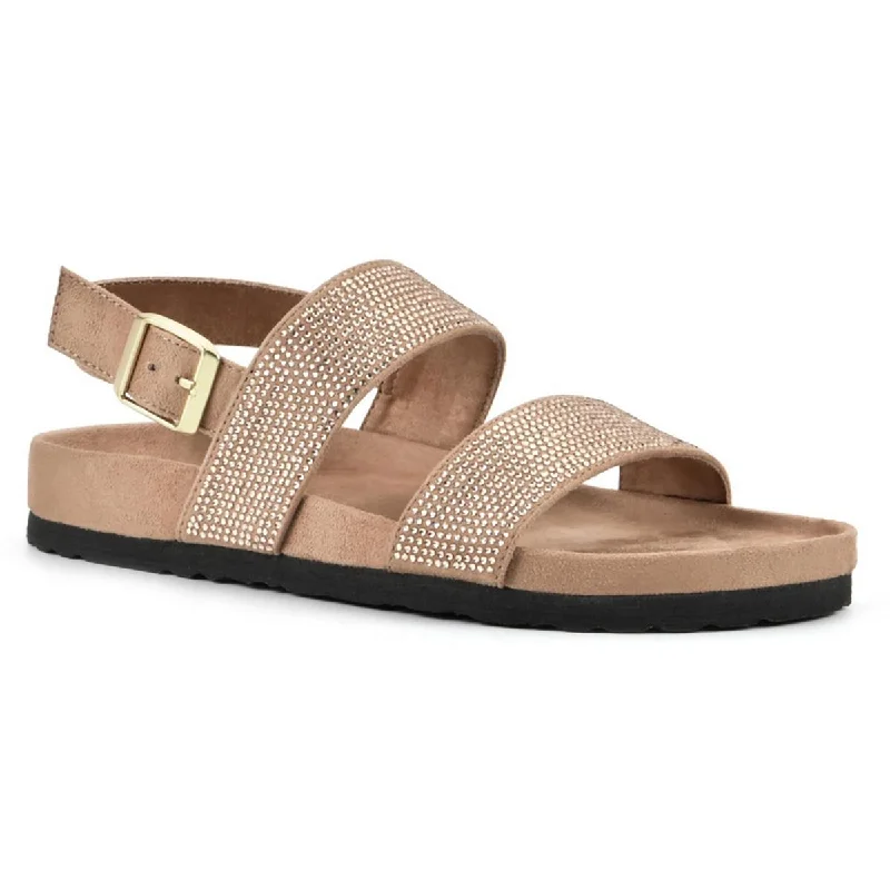 Fashion Forward White Mountain Womens Hesistant  Buckle Slip On Slingback Sandals
