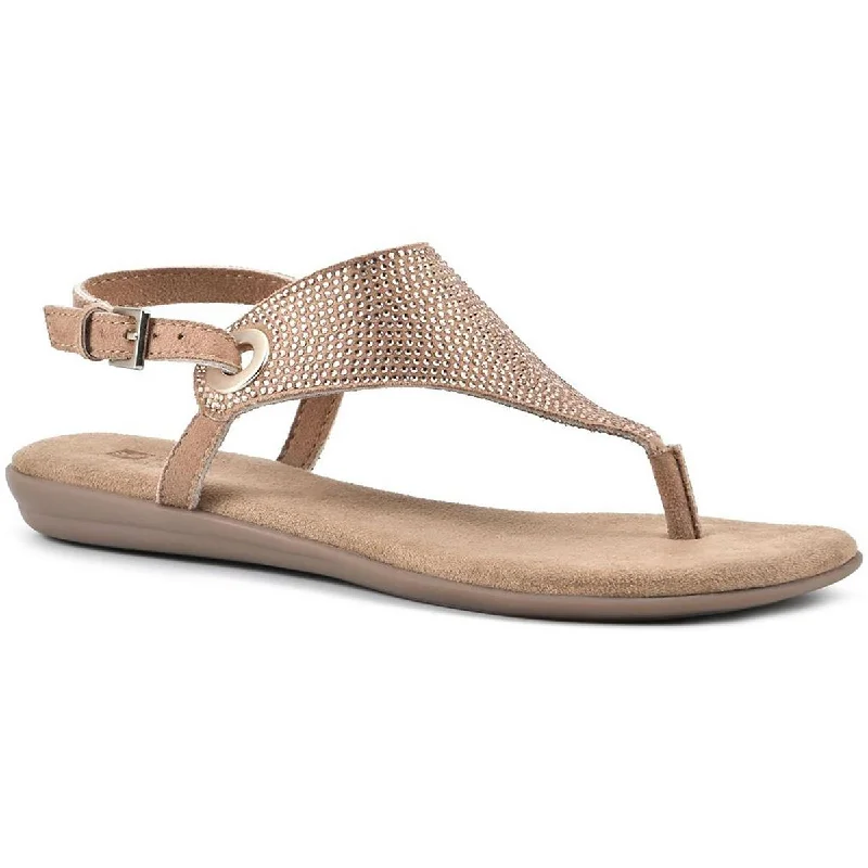 Durable Walking Shoes Sale White Mountain Womens London 2 Rhinestone Slingback Sandals