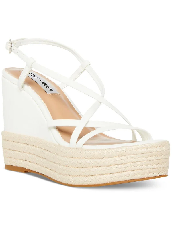 Vintage-Inspired Footwear Sale whitlee Womens Faux Leather Dressy Wedge Sandals