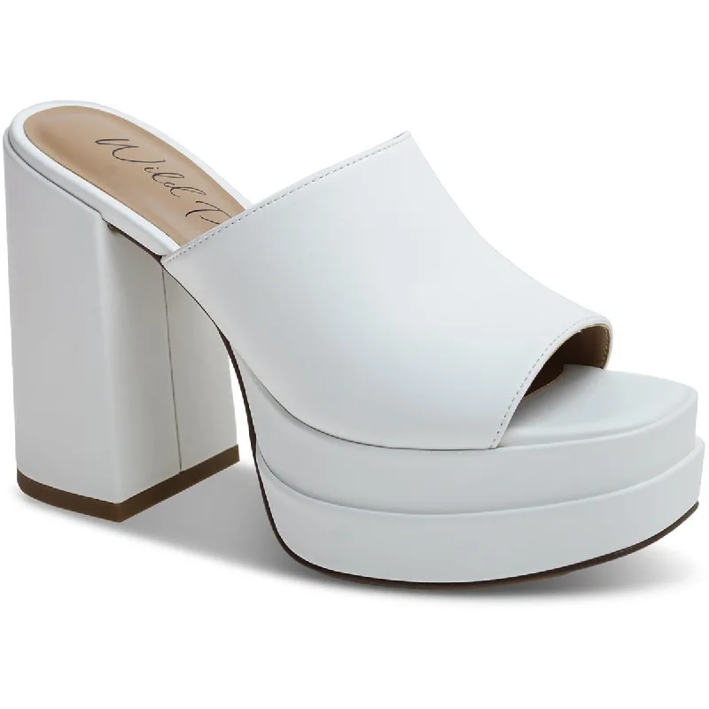 Effortless Slip-On Shoes Wild Pair Womens Ofeliap Faux Leather Slip On Heels