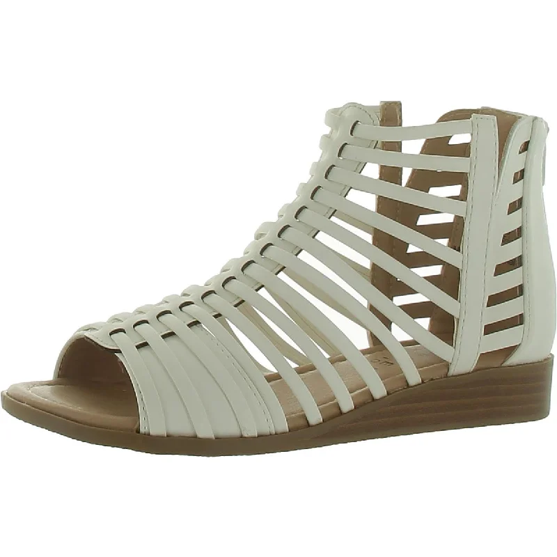 Enjoy Discount Womens Faux Leather Peep Toe Gladiator Sandals