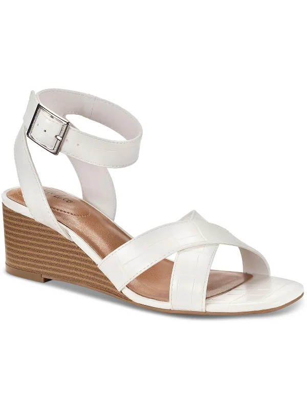 On-Trend Fashion Offers Womens Faux Leather Wedge Sandals