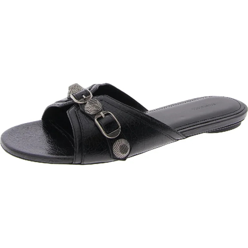 Modern Fashion Loafers Womens Leather Buckle Slide Sandals