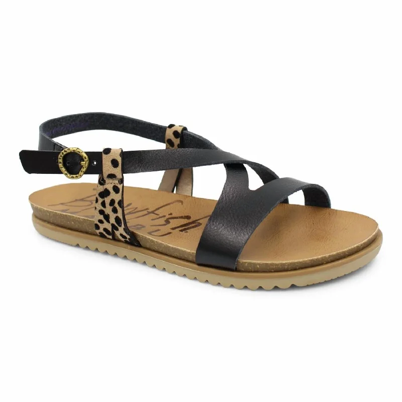 Chic Breathable Shoes Women's Mercury Sandal In Black/leopard Print