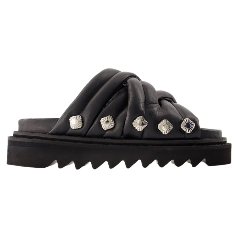 Stylish Basics Aj1345 Sandals - Toga Pulla - Leather - Black