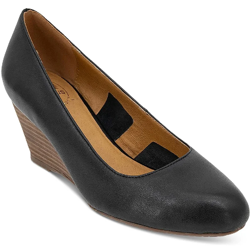 Stylish Savings André Assous Womens Khloe Leather Slip On Wedge Heels