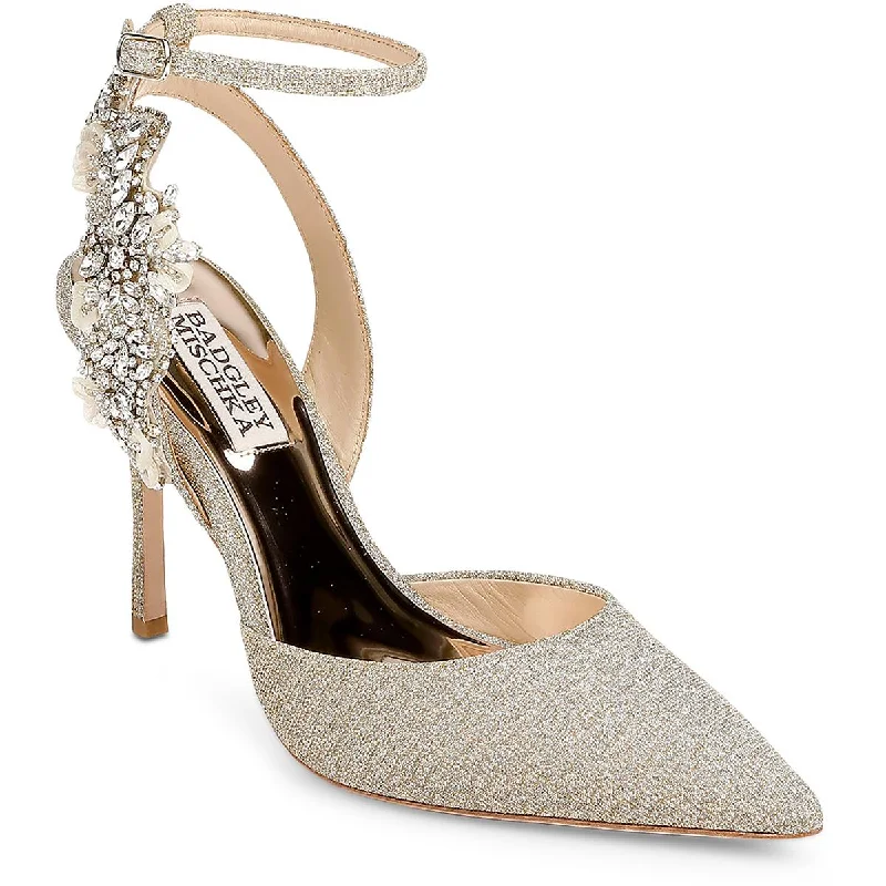 Supportive Shoes Offer Badgley Mischka Womens Blanca Satin Embellished Pumps