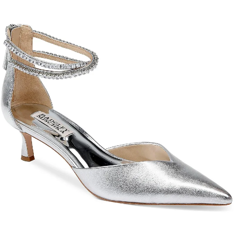 Valentine's Special Badgley Mischka Womens Lilibeth Pumps Kitten Heel Ankle Strap