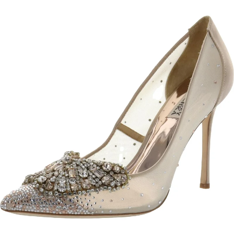 Women's Soft Sole Shoes Badgley Mischka Womens Quintana Mesh Embellished Pumps