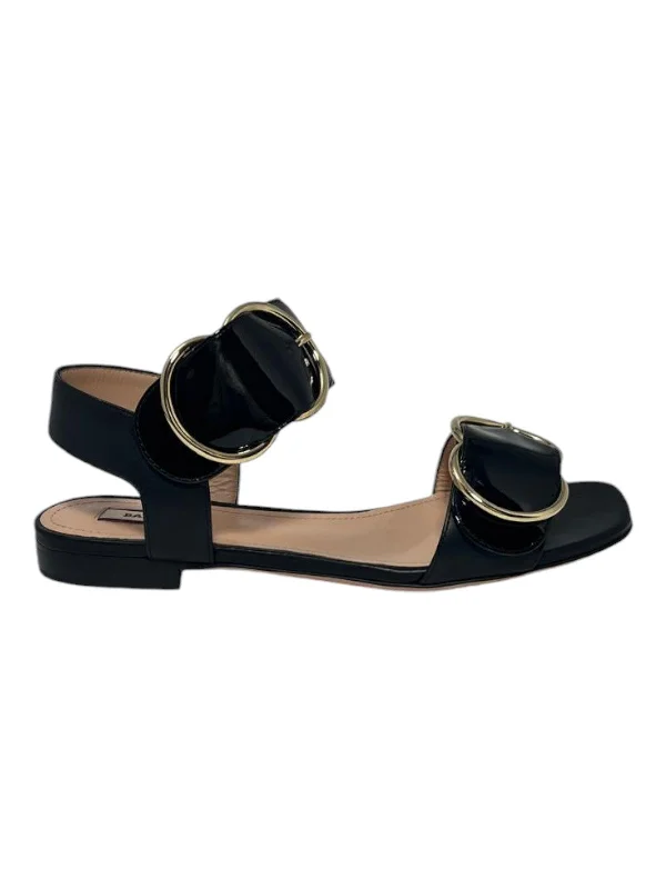 Exclusive Discount Bally Casila 6225702 Women's Black Lamb Leather Flat Sandals