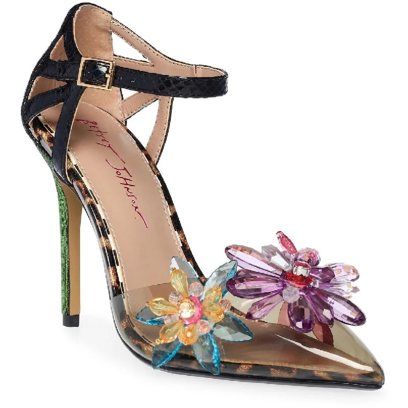 Casual Chic Deals Betsey Johnson Womens Laen Floral Print Pointed Toe Heel Sandals
