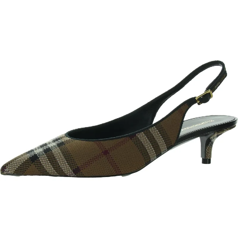 Fashion Forward Femininity Burberry Womens Buckle Pointed Toe Kitten Heels