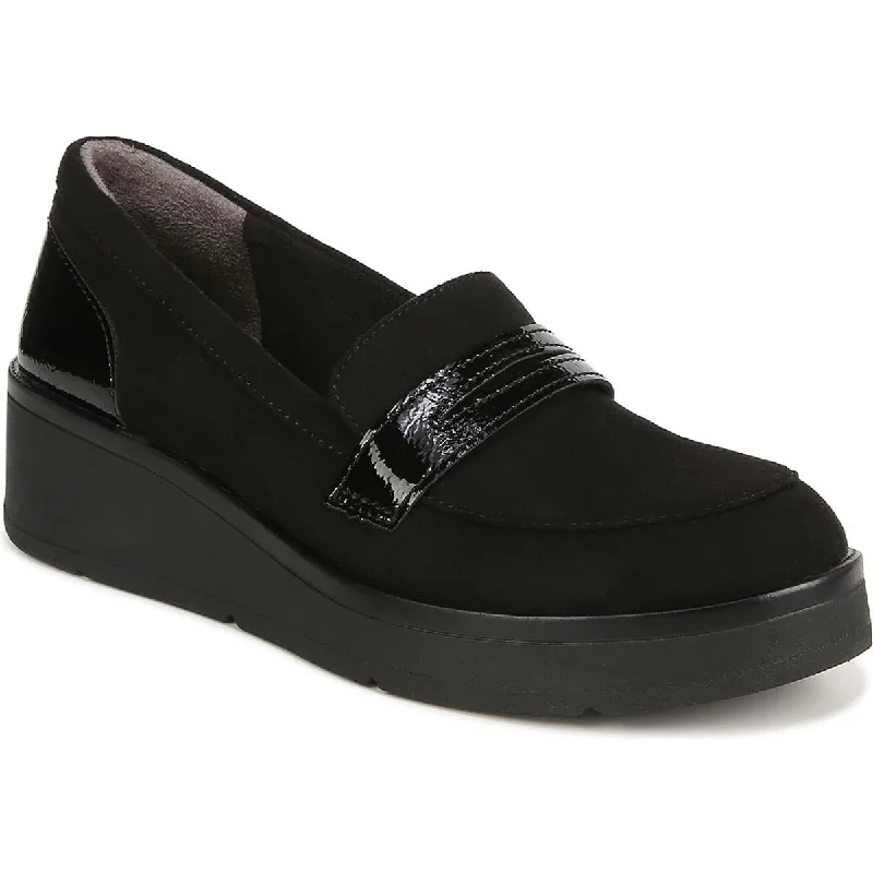 Stylish All-Day Wear Shoes Bzees Womens Fast Track Faux Suede Slip On Loafer Heels