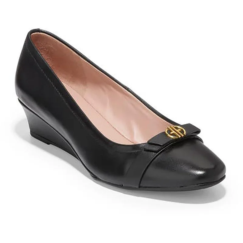 Chic Style, Always In Vogue Cole Haan Womens Malta Leather Dressy Wedge Heels